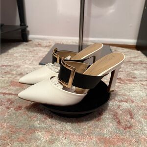 Alfani Black and White Heels with Gold Accent